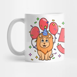 I am 5 with lion - kids birthday 5 years old Mug